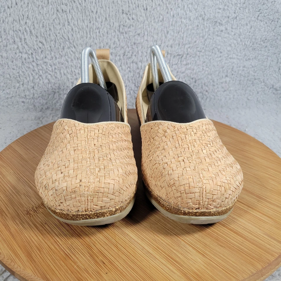 Stegmann Liesl Skimmer Cork Basket Weave Women’s Size 10 Brown Vegan Clogs Shoes - Image 3 of 4