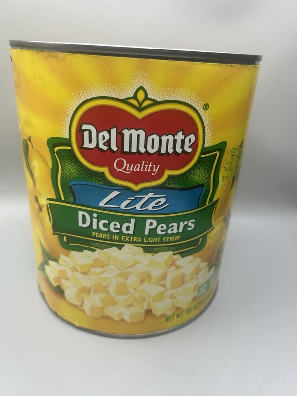 2 Cans Del Monte Lite Diced Pears in Extra Light Syrup, Non-GMO-210 Oz Total