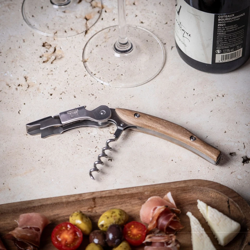 PEUGEOT Korkenzieher MALBEC Olivenholz Weinöffner Sommelier Kellnermesser - Bild 4 von 4