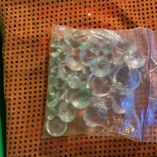 Bag of Plastic Gems Mixed Sizes 6.25 Tall 6 Wide 1 Long