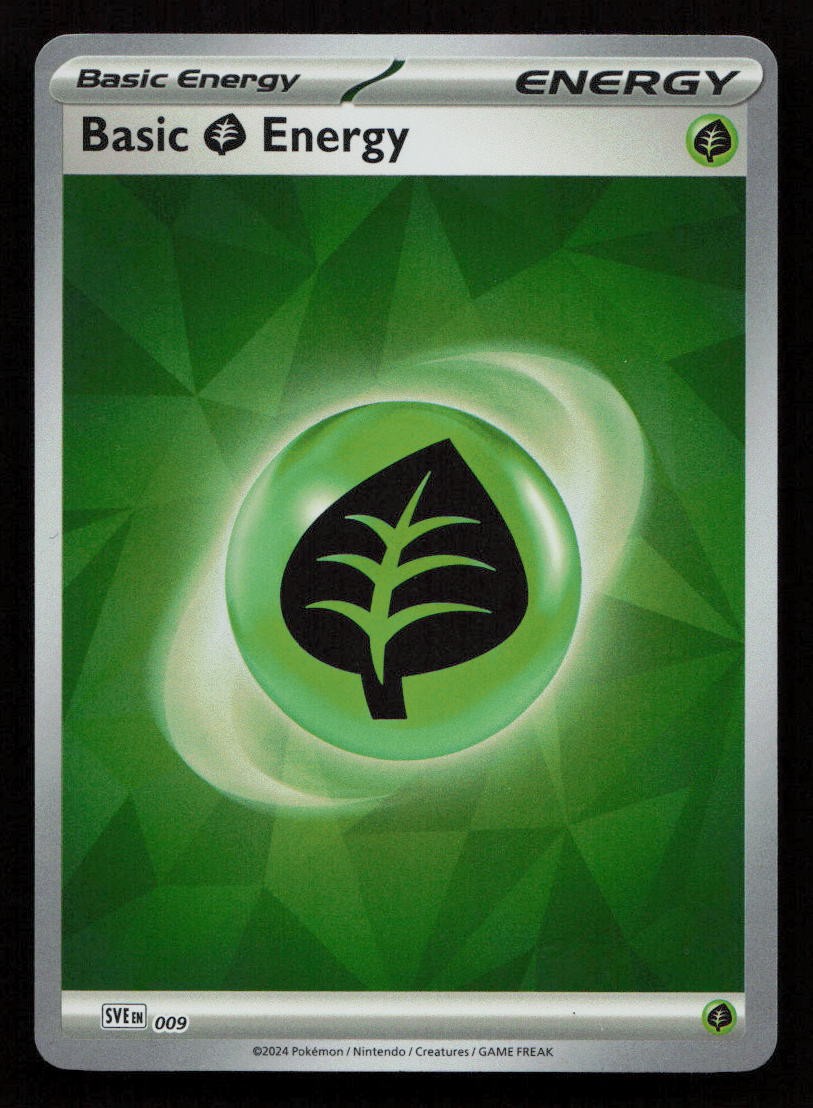 Basic Grass Energy Holo #009 SVE: Scarlet & Violet Energies Pokemon (1R)
