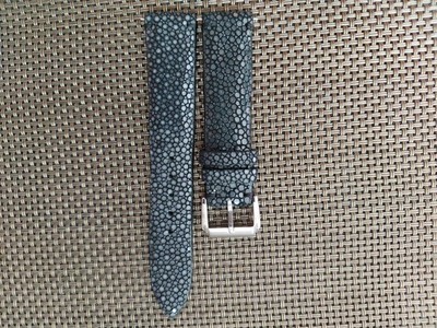 Natural Black Stingray Leather Watch Strap Band, Size 16mm,18mm 20mm  22mm 24mm
