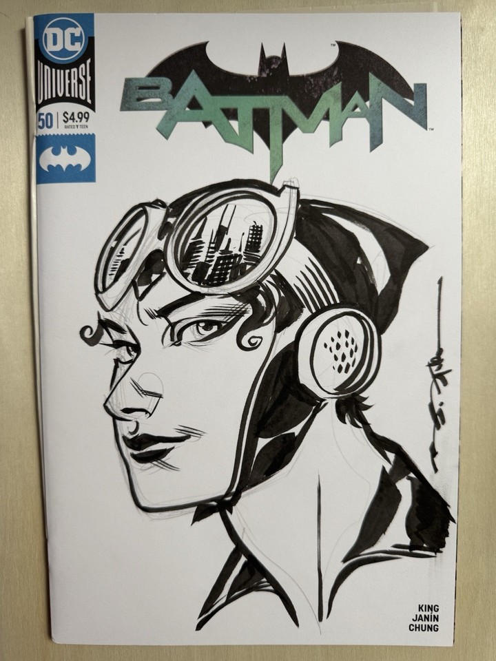 Brian Stelfreeze Original Comic Art Catwoman Sketch Cover Batman DC Comics W COA Comic Art