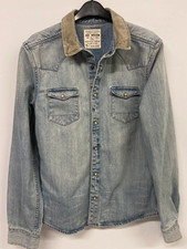 All Saints Denim Shirt Jacket mens S/M blue Studded 944