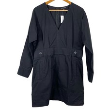 Banana Republic Womens Dress Size 14 Cinch Waist Long Sleeve Black