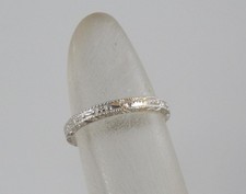 Vintage 14 Karat White Gold Intricate Design Band Baby Ring 14K J3330
