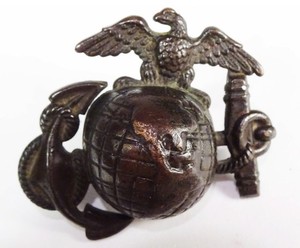 WWI USMC Hat BADGE-Nicely Detailed-1.5" x 1.5"-US Marine Corps