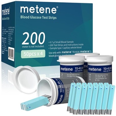 Metene TD-4116 Blood Glucose Test Strips, 200 Count Test Strips for Diabetes