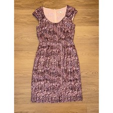 Banana Republic womens silk pink watercolor sheath sleeveless dress size 0 