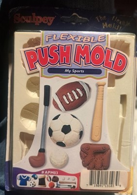 Sculpey Flexible Push Mold APM03  Sports Polyform Baseball Football Soccer Golf