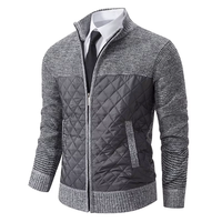 Herren Winter Pullover Strickjacke High Neck Patchwork Locker Casual Jacke
