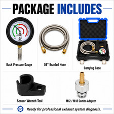 Exhaust Back Pressure Tester Kit Catalytic Converter Gauge Tool M12 M18 59 Exhaust Back Pressure Tester Kit Catalytic Converter Gauge Tool M12 M18 59