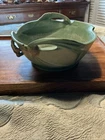 Vintage Roseville Pottery Green Pinecone Round Handled Bowl
