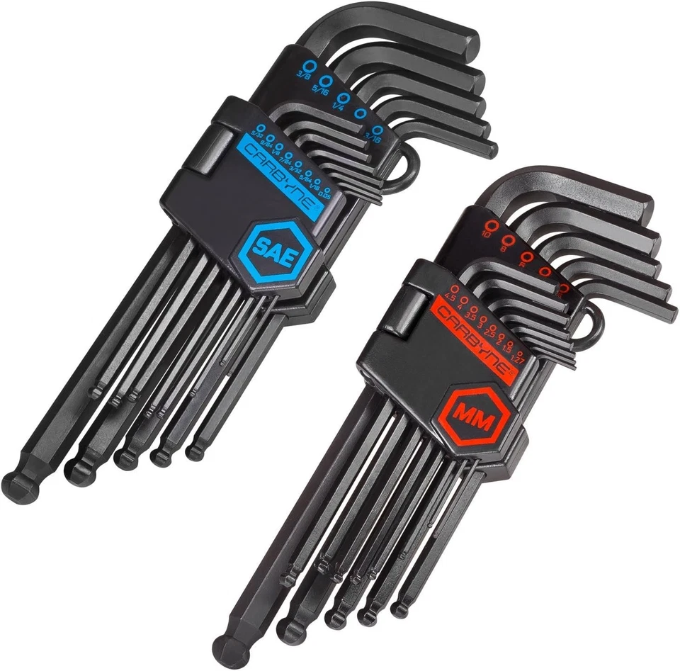 26-Piece Long Arm Hex Key Set, S2 Steel, Inch/Metric - Image 3 of 4
