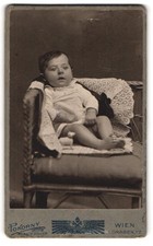Photograph Pokorny, Vienna, Graben 17, Toddler on Chair CDV / Cabinet Photo
