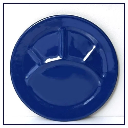 BAUER POTTERY   12" Plain Ware Gril1 Plate, Cobalt Blue, c1932, Excellent