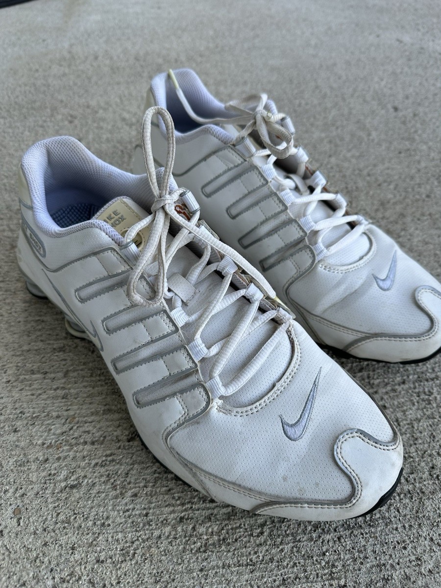 Nike Shox NZ SL White Metallic Silver Sneakers Shoes 366363  display picture 3