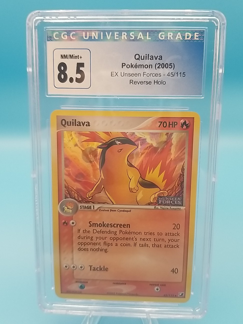 Quilava 45/115 Unseen Forces Reverse Holo CGC 8.5