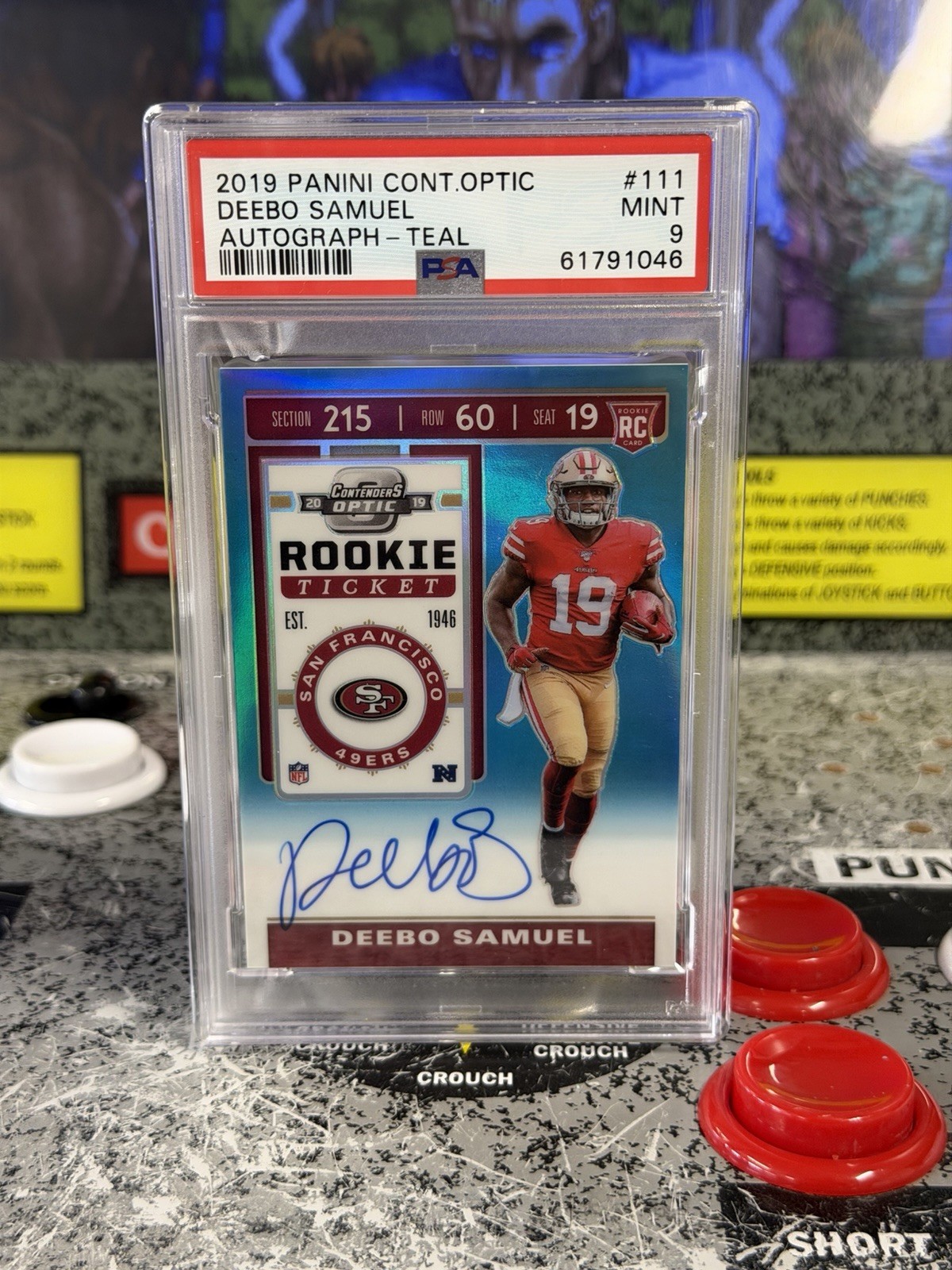 2019 Panini Contenders Optic Deebo Samuel Rookie Ticket Auto Red /149 PSA 9 RC