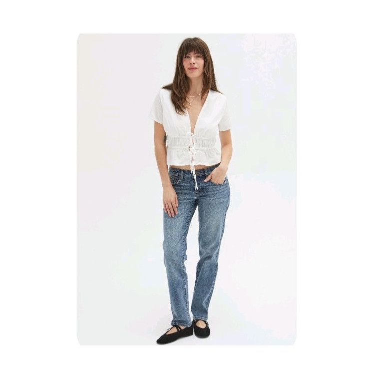 oliver logan Women's Blue Straight Leg Denim Jeans Regular Fit 5-Pocket Design