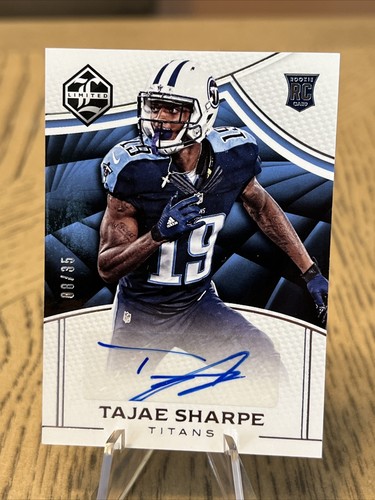 TAJAE SHARPE 2016 PANINI LIMITED TITANS ROOKIE AUTO RC #D 08/35