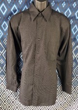 Van Heusen Broadcloth Black Striped Large 16 -16 1/2 32/33 Chest 46" Length 31"