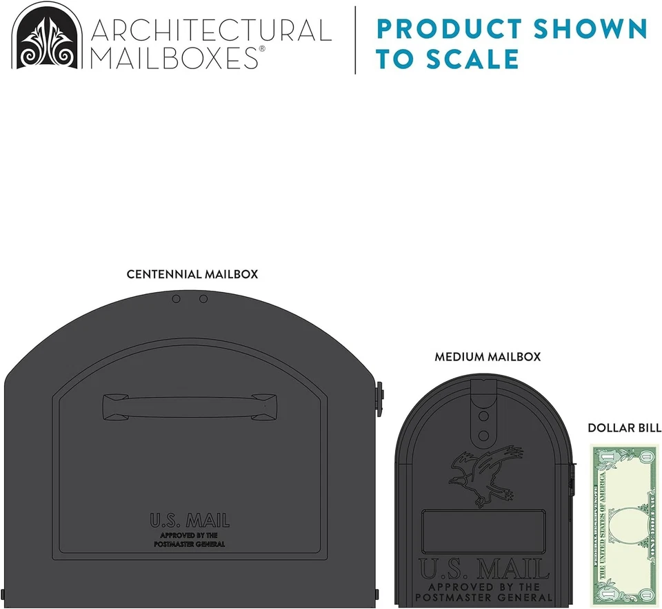 Architectural Mailboxes 950020P-10 Centennial Post Mount Mailbox, Extra Large - Image 4 of 4