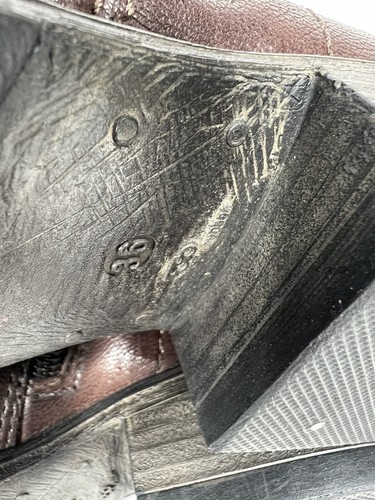 Stivali BATA 36 7 marroni zip a scatto vera pelle alti equitazione cerniera media - Foto 6 di 18