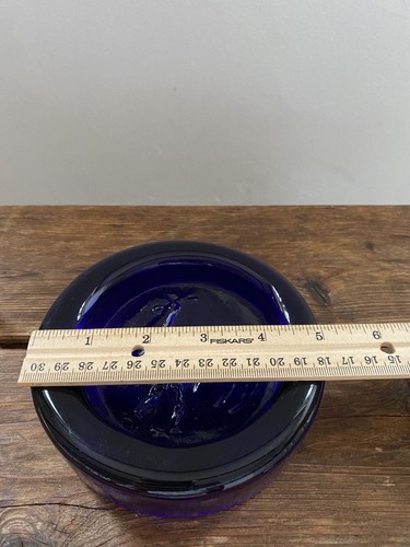 Vintage Cobalt Blue Glass Rooster Chicken Bowl Ashtray Dish In Style of Boda - Picture 8 of 8