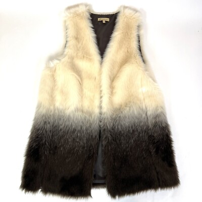 Democracy faux fur two tone warm winter vest sleeveless jacket coat