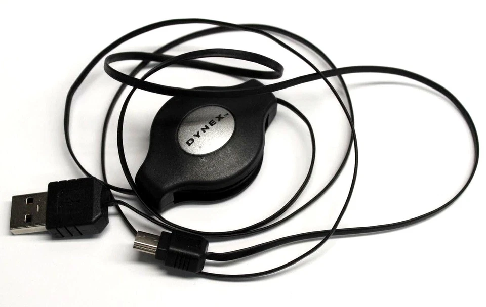 USB Retractable Data Sync Cable to Mini USB Cord for GPS Digital Camera Phone - Image 2 of 3