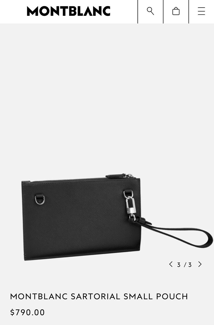 【Montblanc】関税込☆フォンポーチ レザー ロゴ ブラック New MONTBLANC Black SARTORIAL Leather Clutch Zip Pouch Bag