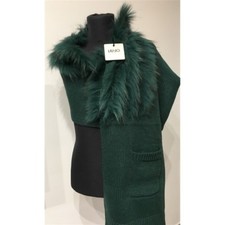 LIU JO WOMEN'S BOTANICAL GARDEN FUR LUREX STOLE SCARF