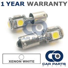 2X XENON WHITE BA9S T4W 233 SIDELIGHT UPGRADE 5 SMD LED BULBS CANBUS