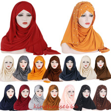 Muslim Women Hijab One Piece Headscarf Prayer Scarf Wrap Islamic Malaysia Shawl