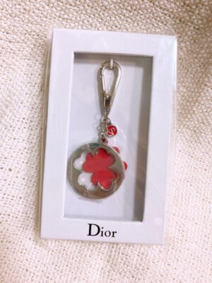 Christian Dior Beauty Gold Clover Novelty Bag Charm Keyring