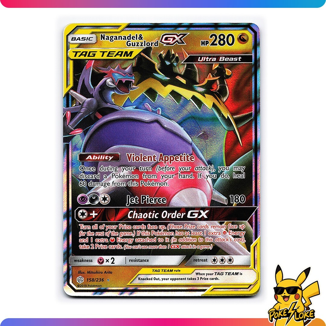 Pokémon TCG-Naganadel & Guzzlord GX Tag Team 158/236-Cosmic Eclipse Ultra Rare