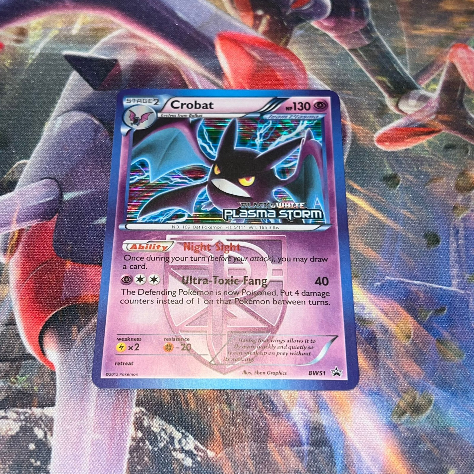 Crobat ~ BW51 ~ Stamped ~ PLASMA STORM PROMO ~ LIGHT PLAY ~ Pokemon Card