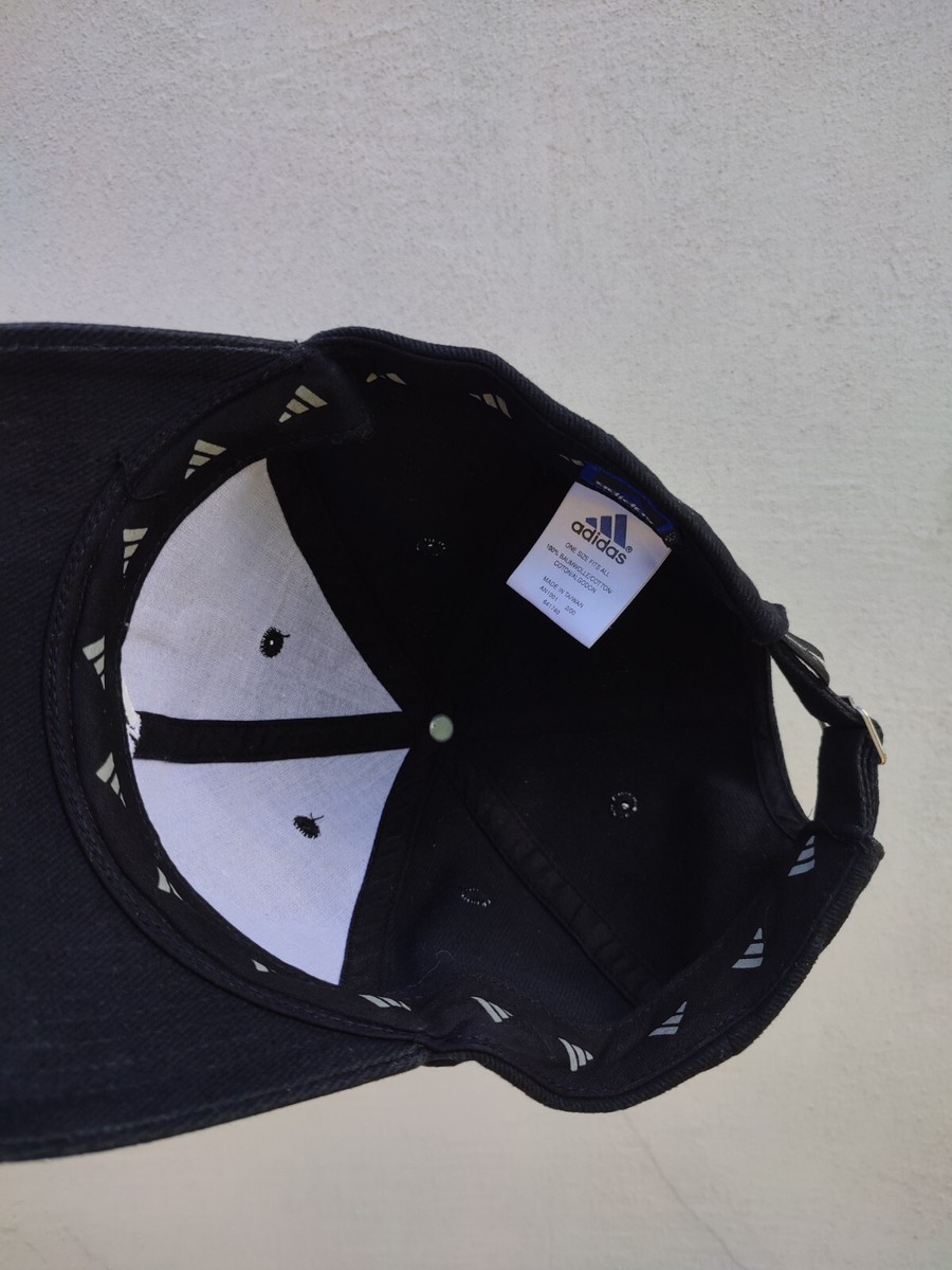 Vintage 90s Adidas Black Cotton Adjustable Baseball Cap Hat Y2K