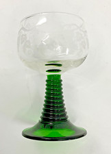 VINTAGE FRENCH ROEMAR LUMINAC CRYSTAL GOBLETS SET OF 4 FLORAL ETCHED SH113