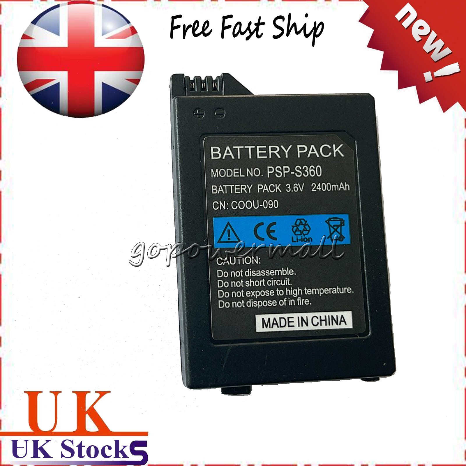 PSP-S110 Battery new Battery FOR Sony PSP-2000 3000  Replacement Battery