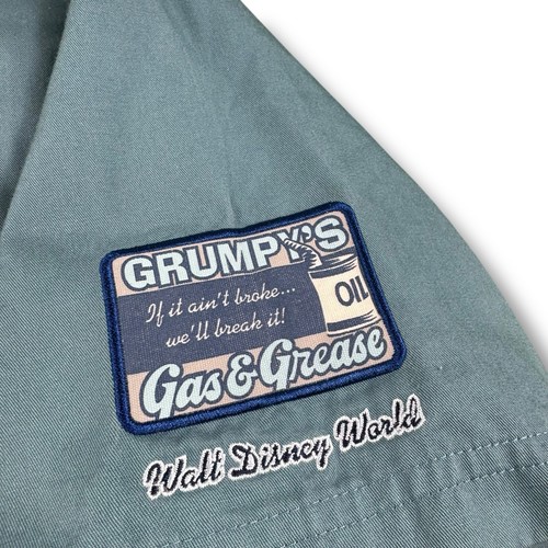 Camicia meccanica Walt Disney World Grumpy’s Gas & Grease blu toppe uomo L usata in ottime condizioni - Foto 7 di 8