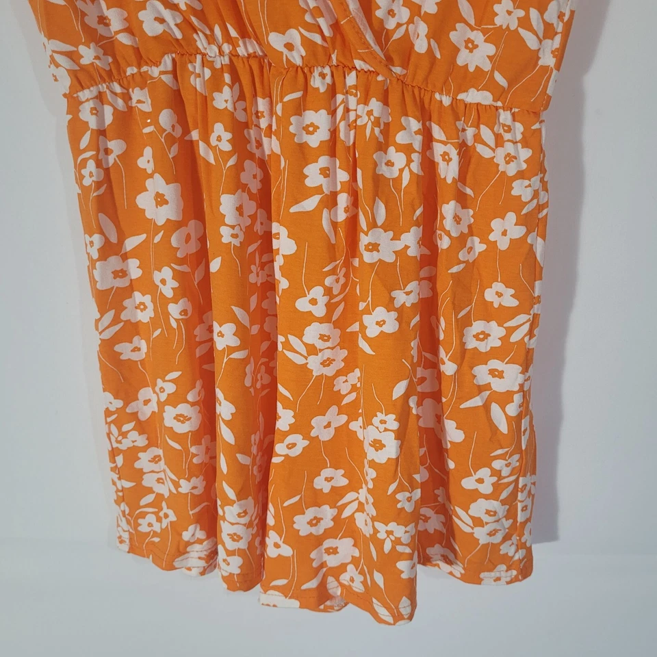 BOOHOO Mono para Cubrir Piscina Naranja Floral Talla 16 UK Playa Sin Mangas Nuevo con Etiquetas Foto 3 de 4
