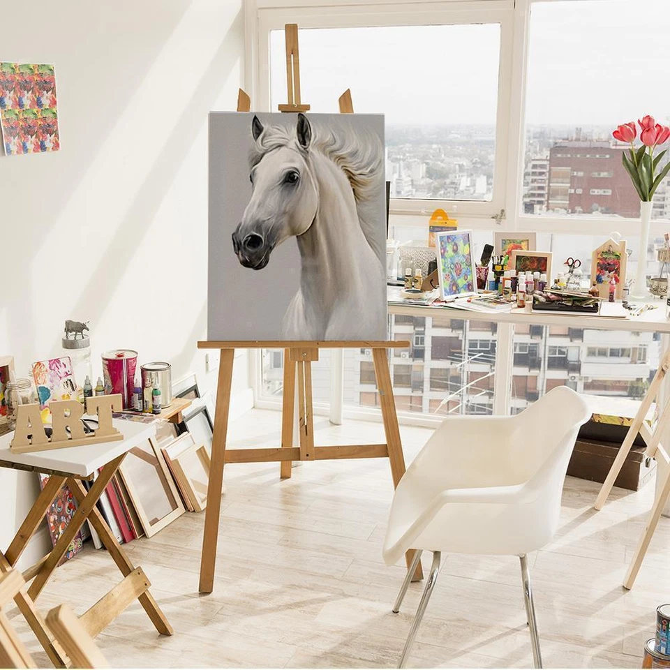 Pintura por números Marco de madera Caballo blanco - Imagen 4 de 4