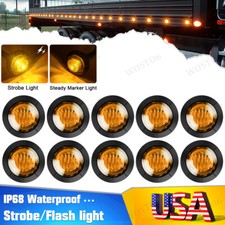 34marker Lights Led Strobesteady Clearance Light For Truck Trailer Round 12v