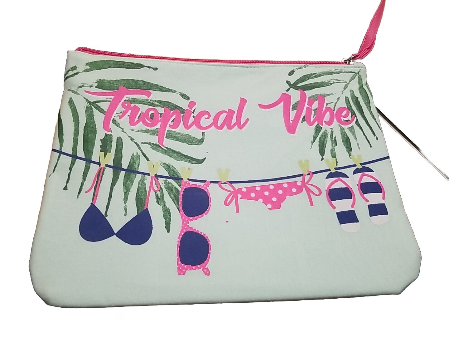 Swimsuit Bag Wristlet Wet Dry Storage 11x8 Canvas Zip Top Pool Beach Lake Kayak-image