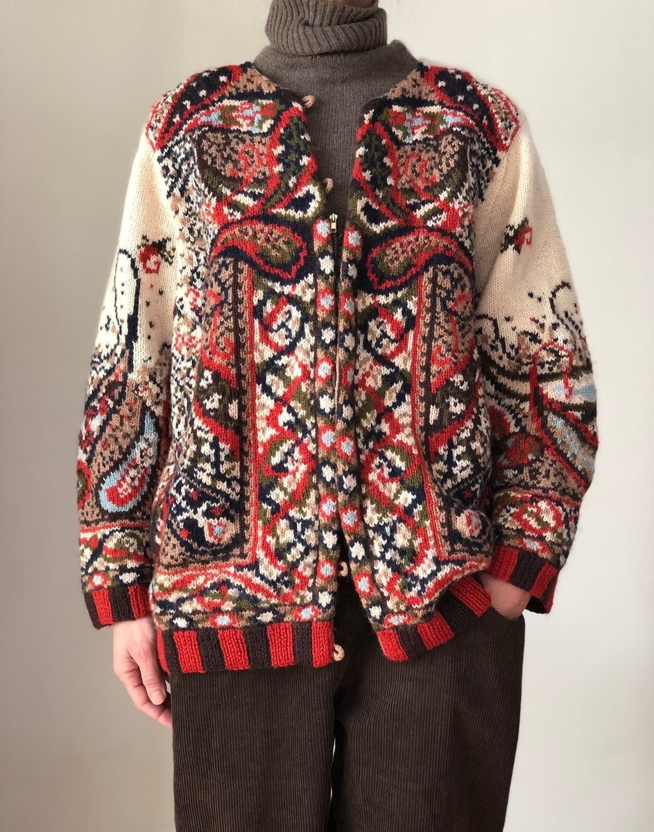 Perry Ellis Marc Jacobs Fall 1990 Paisley Bandana Hand Knit