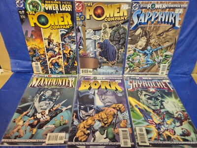 6 THE POWER COMPANY DC COMIC LOT; #8 & 10 + SAPPHIRE, SKYROCKET, BORK, MANHUNTER