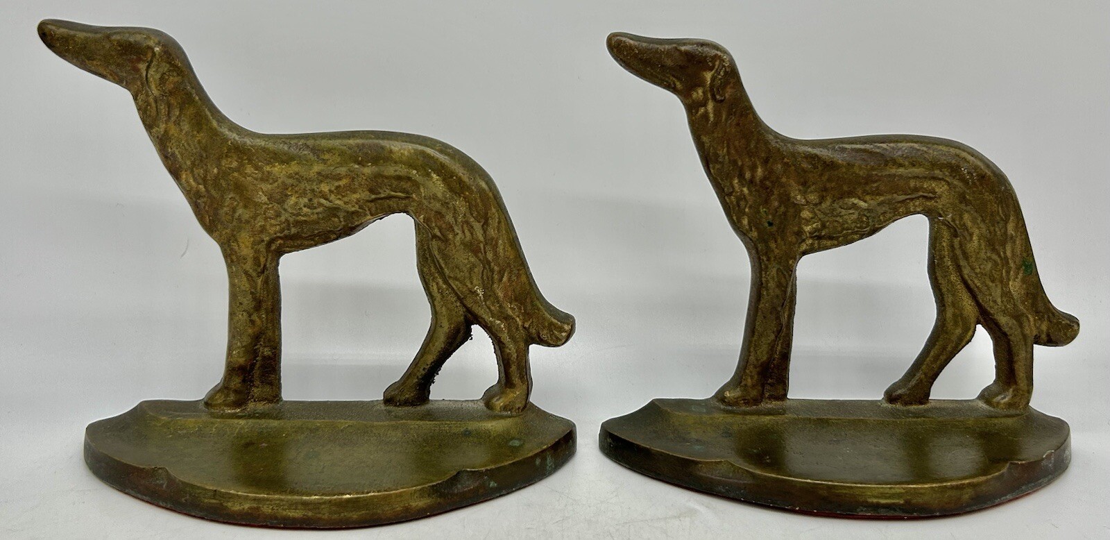 Borzoi Russian Wolfhound Bookends, Connecticut Foundry? 1920's, Art
