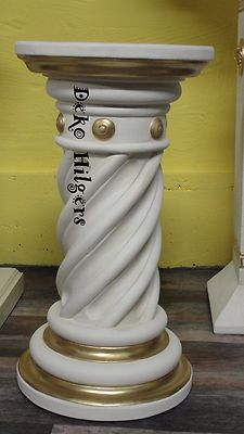 Säule Blumensäule Tisch Sockel Design Barock Säulen Stuckgips 1014 Crem Gold 141